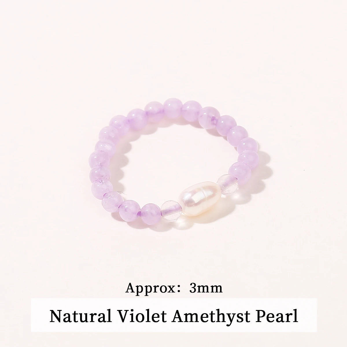 JD Natural Crystal Rings for Women Fashion Simple Sweet Small Beads Tourmaline Amethyst Turquoise Adjustable Reiki Healing Rings