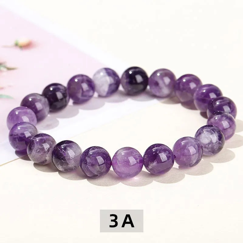 JD Natural Dream Lace Amethyst Stone Beaded Bracelets Women Purple Crystal Quartz Energy Bead Reiki Healing Bangle Jewelry Gift