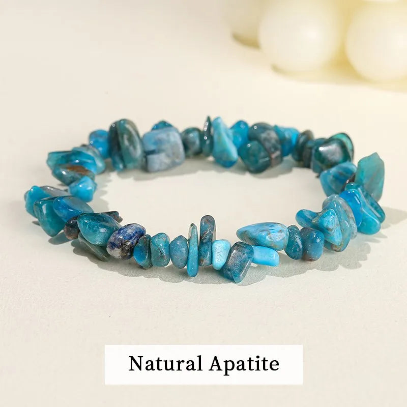JD Natural Crystal Stone Seven Chakra Irregular Energy Bracelet Women Men Healing Amethyst Fluorite Chip Strand Bracelet Gift