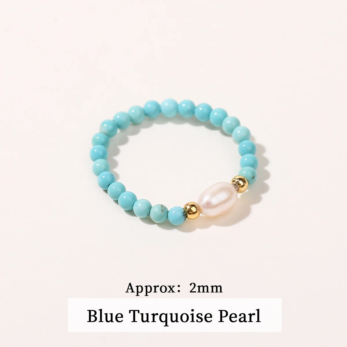 JD Natural Crystal Rings for Women Fashion Simple Sweet Small Beads Tourmaline Amethyst Turquoise Adjustable Reiki Healing Rings