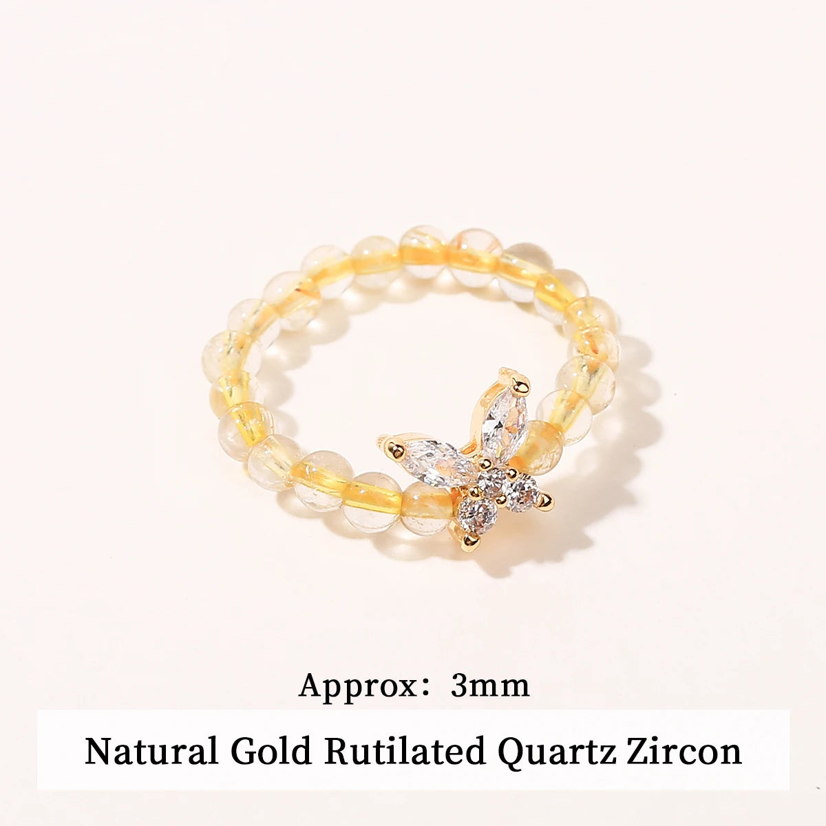 JD Natural Crystal Rings for Women Fashion Simple Sweet Small Beads Tourmaline Amethyst Turquoise Adjustable Reiki Healing Rings