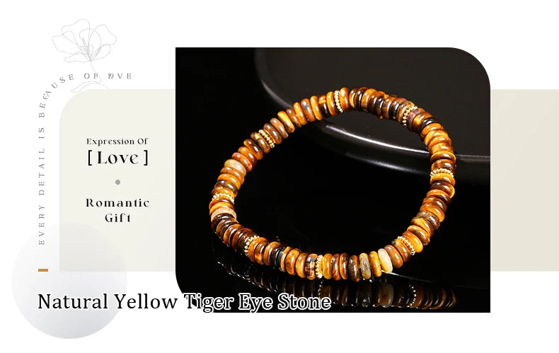 JD Natural Stone Green Aventurine Pink Quartz Flat Spacer Beads Bracelet Women Men Bohe Elastic Bangles Healing Friendship Gift