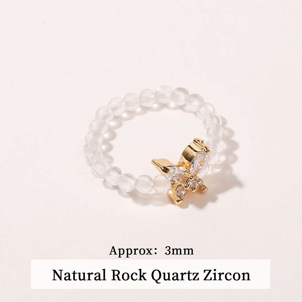 JD Natural Crystal Rings for Women Fashion Simple Sweet Small Beads Tourmaline Amethyst Turquoise Adjustable Reiki Healing Rings