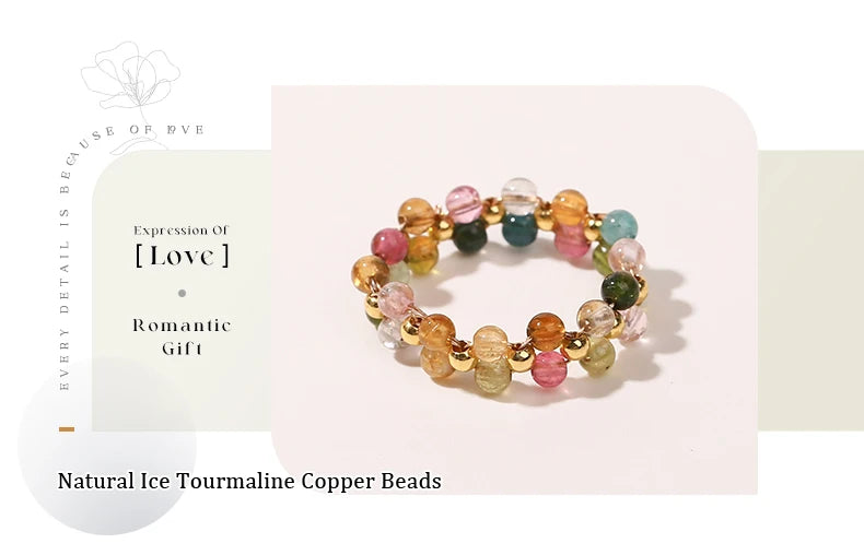 JD Natural Stone Crystal Bead Woven Rings Women Fashion Chic Handmade Adjustable Reiki Yoga Energy Rings Party Jewerly Gifts