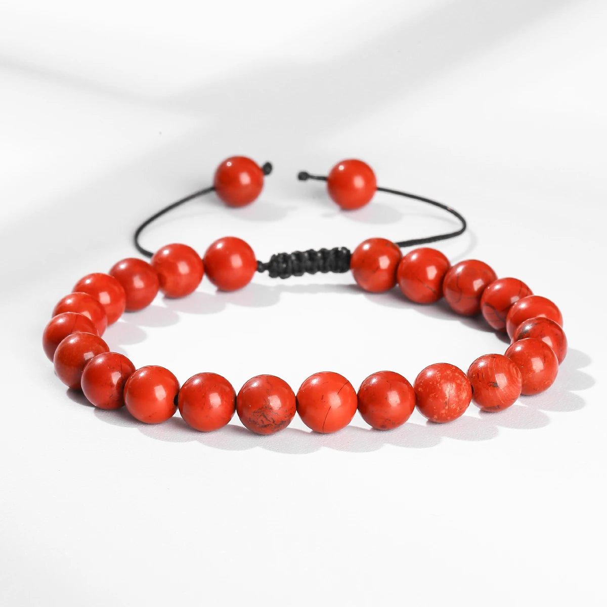 JD 8mm Natural Amethyst Bead Bracelets Adjustable Braided Rope Bangles Lapis Lazuli Men Women Yoga Healing Balance Bracelet Gift